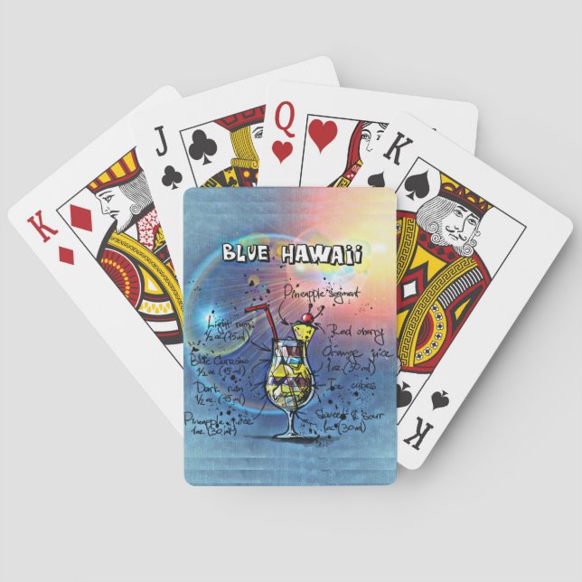 Blue Hawaii Cocktail (#1 von 12 Sets mit Rezept fü Spielkarten (Rückseite)