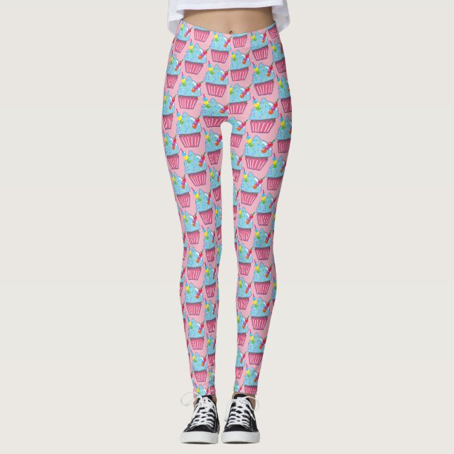Blue Hawaii CUPCAKE Leggings (Vorderseite)