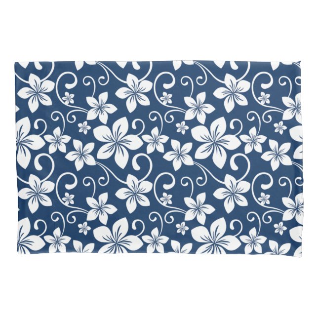 BLUE HAWAII (NAVY BLUE) Pillowcase Kissenbezug (Vorderseite-Links)