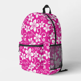 BLUE HAWAII PATTER IN HOT PINK BEDRUCKTER RUCKSACK