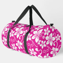 BLUE HAWAII PATTER IN HOT PINK DUFFLE BAG