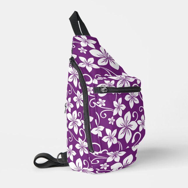 BLUE HAWAII PATTER IN PLUM CROSSBODY BAG (Linke Seite)