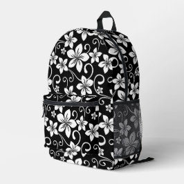 BLUE HAWAII PATTER IN SCHWARZ BEDRUCKTER RUCKSACK