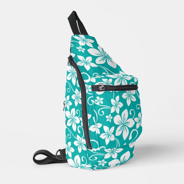 BLUE HAWAII PATTER IN TURQUOISE CROSSBODY BAG (Linke Seite)