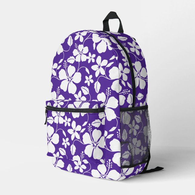 BLUE HAWAII PATTERN IN PURPLE BEDRUCKTER RUCKSACK (Rückseitige Ecke Rechts)