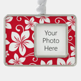 BLUE HAWAII (RED) Rahmen-Ornament SILBER