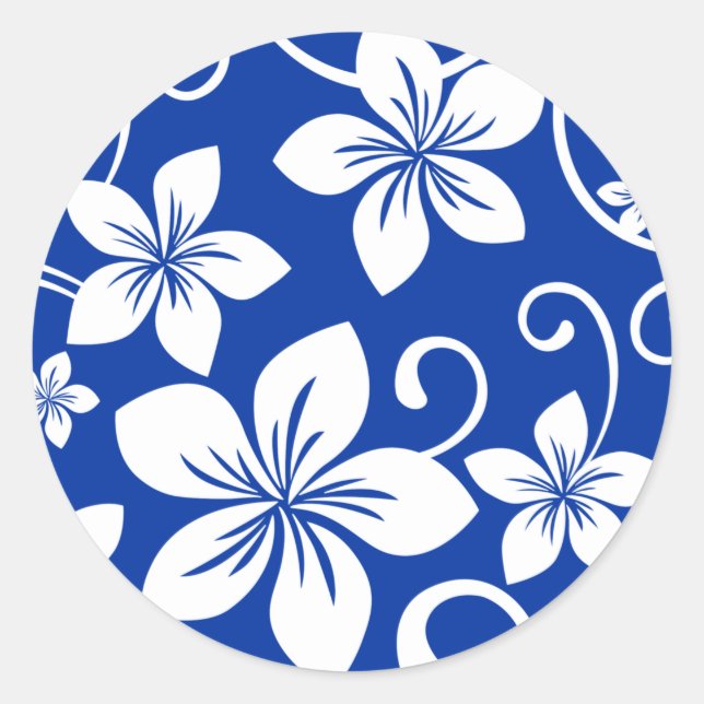 BLUE HAWAII (ROYAL BLUE) RUNDER AUFKLEBER (Vorderseite)