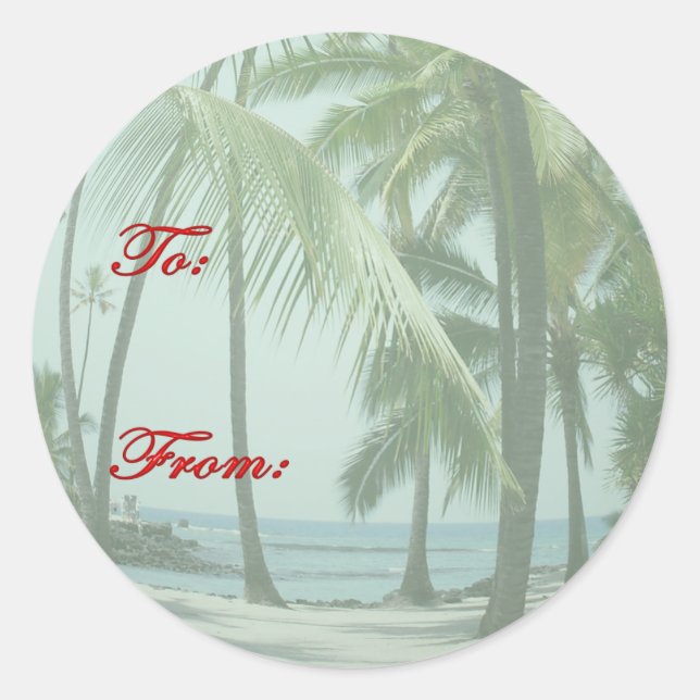 Blue Hawaiian Gift Tag Sticker (Vorderseite)