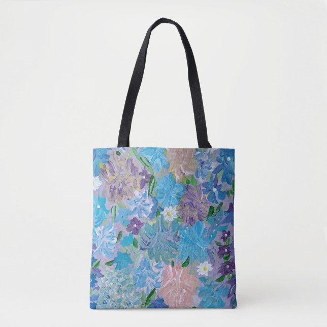 Blue Haze Floral Totbeutel (Vorderseite)