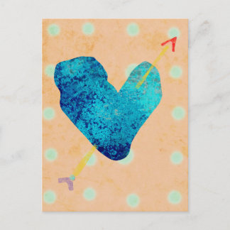 Blue Heart 14 Februar Feiertagspostkarte