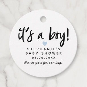 Blue Heart Baby Dusche Geschenkanhänger