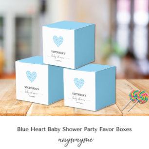 Blue Heart Baby Shower Party Geschenkschachtel