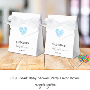 Blue Heart Baby Shower Party Geschenkschachtel