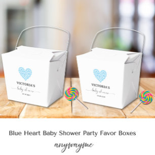 Blue Heart Baby Shower Party Geschenkschachtel
