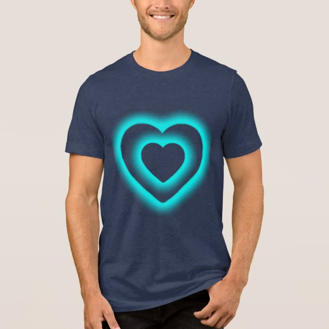 Blue Heart Bella Canvas Tri-blend T-Shirt Tri-Blend Shirt (Vorderseite)