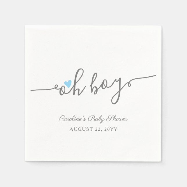 Blue Heart Boy Baby Dusche Serviette (Vorderseite)