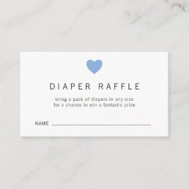 Blue Heart Boy Diaper Raffle Ticket Baby Dusche Begleitkarte