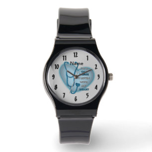 Blue Heart CNA Nurse watch Armbanduhr