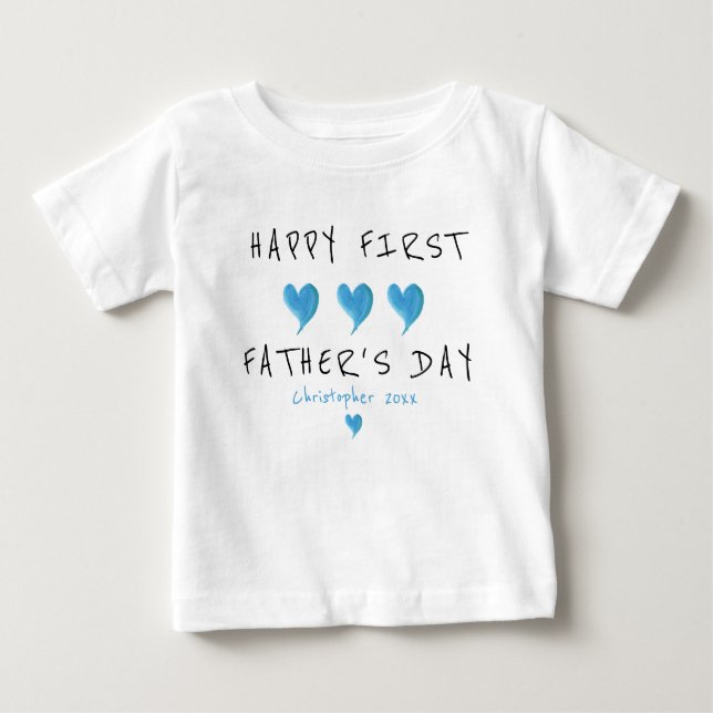 Blue Heart Custom Baby T-shirt (Vorderseite)