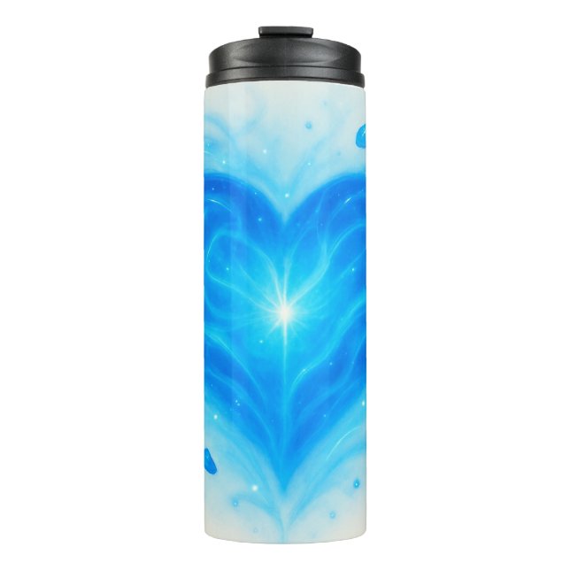 Blue Heart Energy Water Bottle – Spiritual Power f Thermosbecher (Vorderseite)