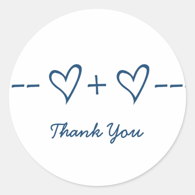 Blue Heart Equation Danke Stickers (Vorderseite)