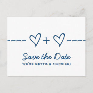 Blue Heart Equation Save the Date Postcard Ankündigungspostkarte