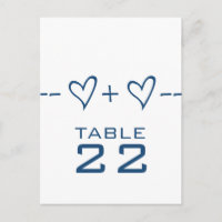 Blue Heart Equation Tischnummer Postkarte