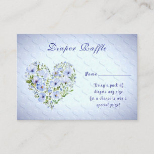 Blue Heart Floral Baby Duschvorrichtung Begleitkarte
