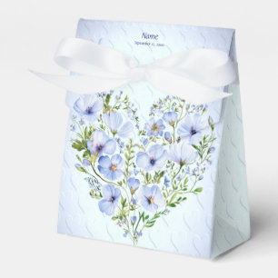 Blue Heart Floral Favor Box Geschenkschachtel
