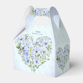 Blue Heart Floral Favor Box Geschenkschachtel