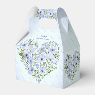 Blue Heart Floral Favor Box Geschenkschachtel