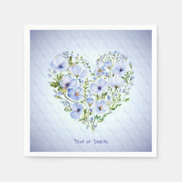 Blue Heart Floral Napkins Serviette