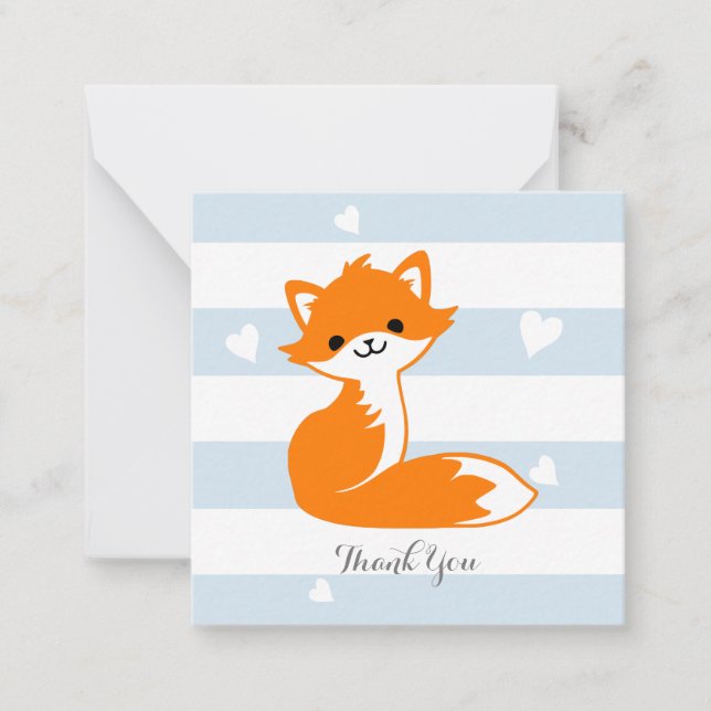 Blue Heart Fox Vielen Dank, dass Sie sich Karten m (Vorderseite)