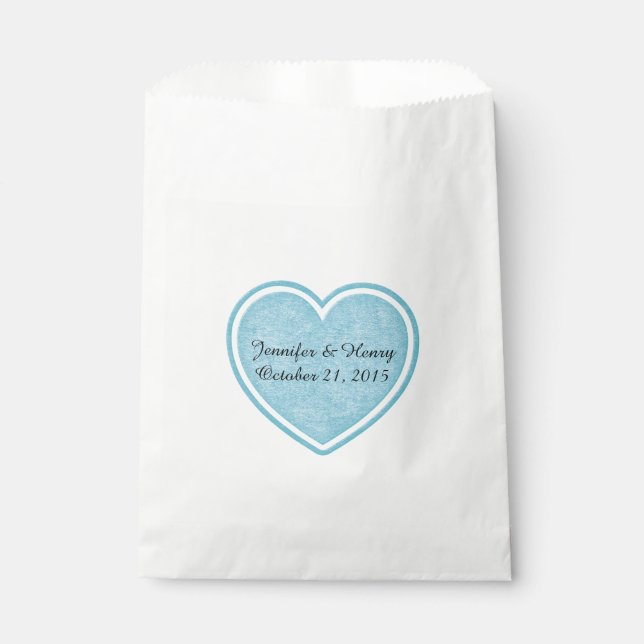 Blue Heart Gastgeschenk Hochzeit Bag Geschenktütchen (Vorderseite)