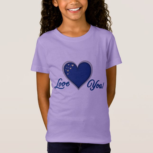 Blue Heart Girls' Jersey T - Shirt (Vorderseite)