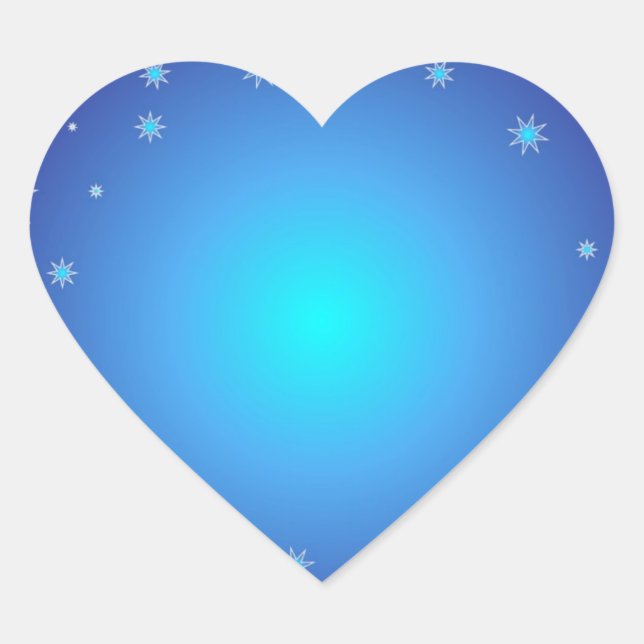 Blue Heart Glitzer Herz-Aufkleber (Vorderseite)