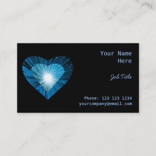 Blue Heart 'Herz' Visitenkartenseite schwarz Visitenkarte