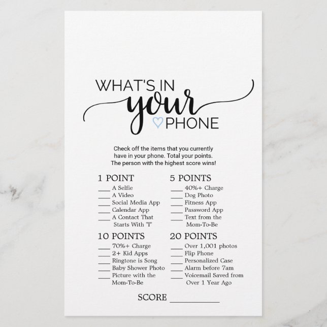 Blue Heart | Kalligrafie Was ist in deinem Handysp Flyer (Hinten)