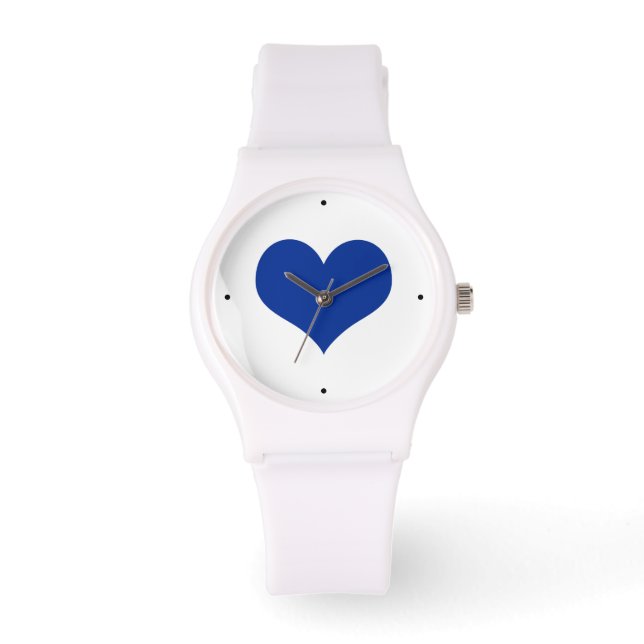 Blue Heart Liebe Armbanduhr (Vorderseite)