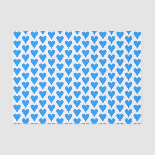 Blue Heart Liebe Print Birthday Party Valentine Seidenpapier (Vorderseite)