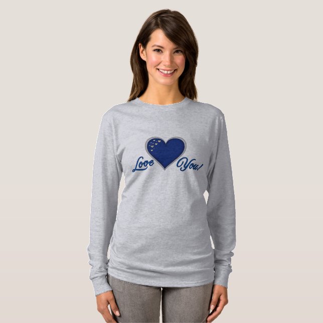 Blue Heart Long Sleeve T - Shirt (Vorne ganz)
