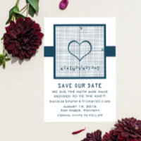 Blue Heart Math Graph Save the Date einladen