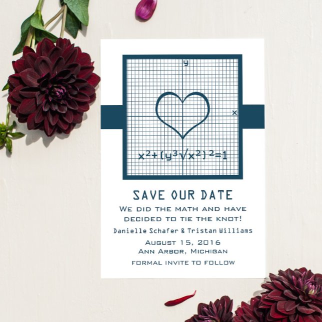Blue Heart Math Graph Save the Date einladen (Blue Heart Math Graph Save the Date)