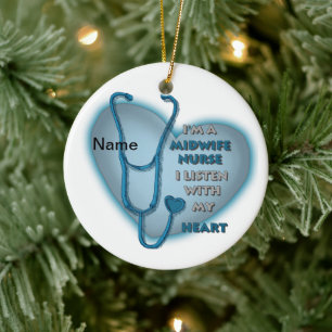 Blue Heart Midfrau Nurse Ornament