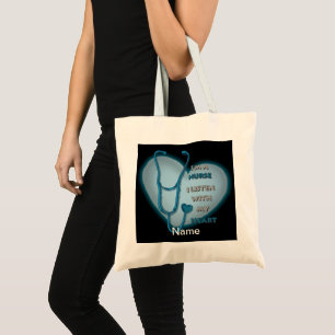 Blue Heart Nurse Tote Bag Tragetasche