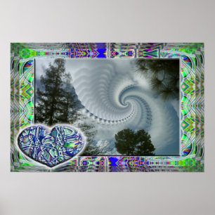 Blue Heart on a Cloudy Day poster