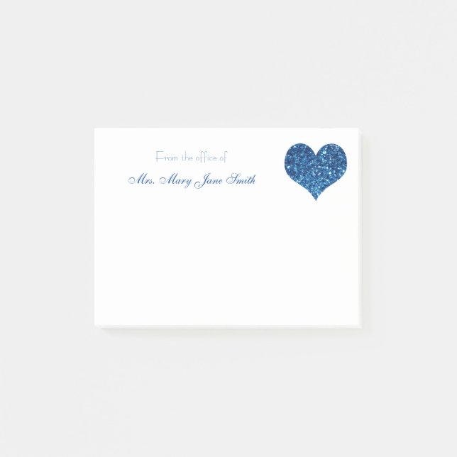 Blue Heart Post-it Klebezettel (Vorderseite)