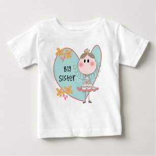 Blue Heart Princess Big Sister Baby T-shirt
