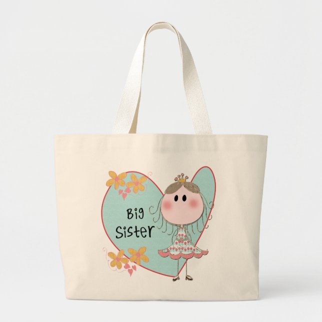 Blue Heart Princess Big Sister Jumbo Stoffbeutel (Vorne)