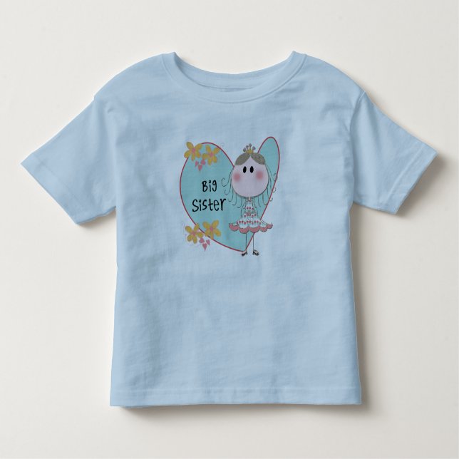 Blue Heart Princess Big Sister Kleinkind T-shirt (Vorderseite)